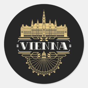 Vienna Austria Art Deco Aesthetic Souvenir Classic Round Sticker
