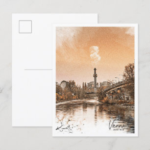 Vienna Austria Beautiful Colour Sketch Landscape Postcard