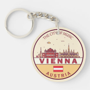 Vienna Austria City Skyline Emblem Key Ring