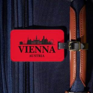 Vienna Austria Cityscape Black White Luggage Tag