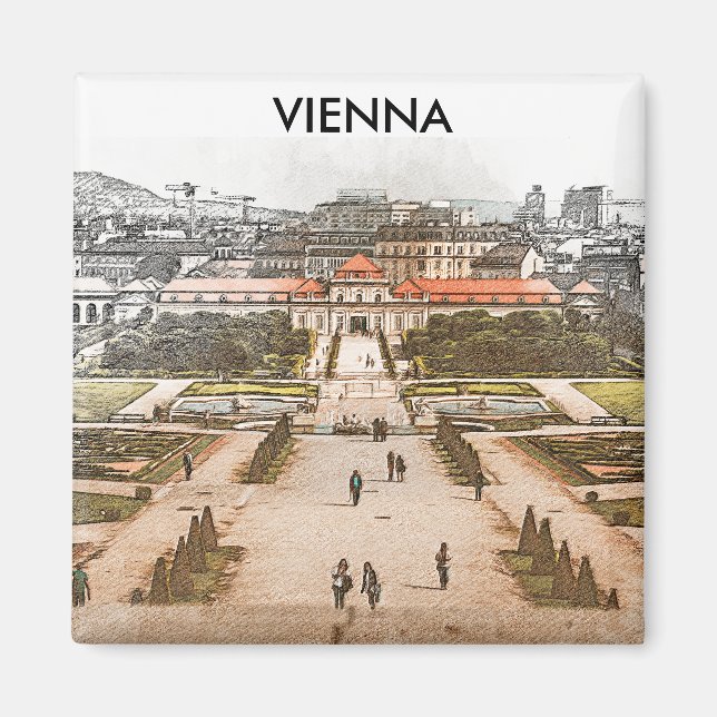 Vienna Austria Historic Panorama View Magnet (Front)