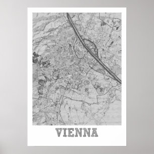 Vienna - Austria Pencil City Map Poster