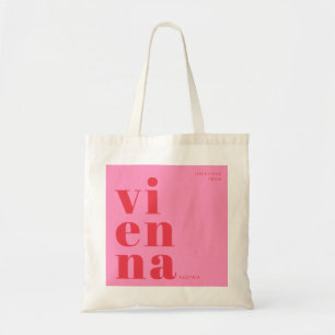 Vienna Austria red pink typography Tote Bag