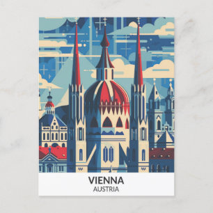 Vienna Austria Retro Artwork Travel Postcard