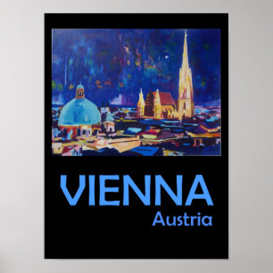 Vienna Austria Retro  Travel Poster