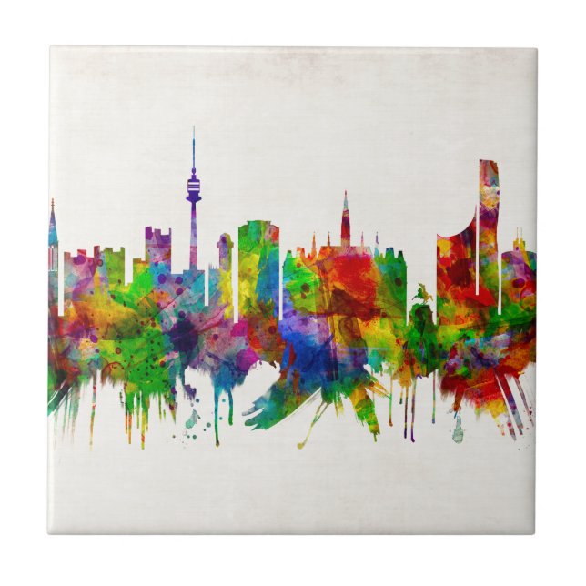 Vienna Austria Skyline Ceramic Tile (Front)