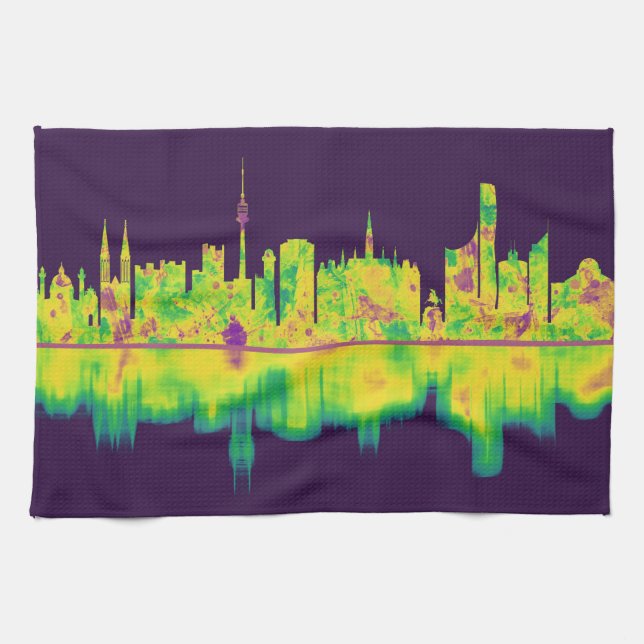 Vienna Austria Skyline Tea Towel (Horizontal)