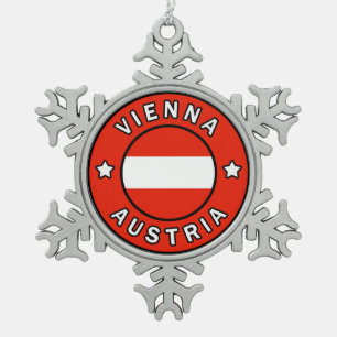 Vienna Austria Snowflake Pewter Christmas Ornament