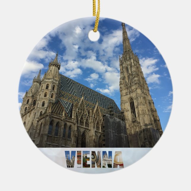 Vienna Austria St Stephen's Cathedral Ceramic Ornament (Front)