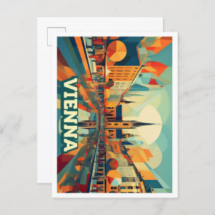 Vienna Austria Travel artistic colourful Postcard