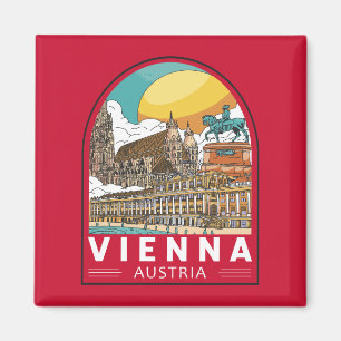Vienna Austria Travel Retro Emblem Magnet