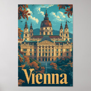 Vienna Austria Vintage Art Travel Illustration Poster