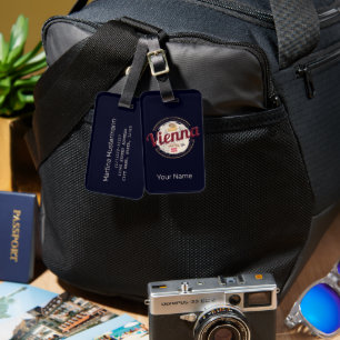 Vienna Austria Vintage Capital Viennese Melange Luggage Tag