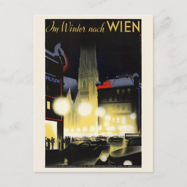 Vienna Austria Vintage Poster 1937 Postcard (Front)