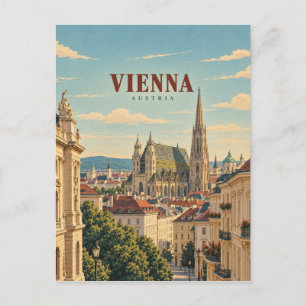 Vienna Austria Vintage Travel Art Postcard