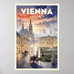 Vienna Austria Vintage Travel Poster