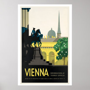 Vienna Austria Vintage Travel Poster - Framed