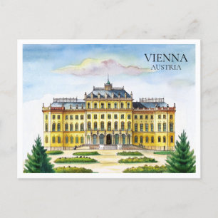 Vienna Austria Watercolor City Travel Postcard