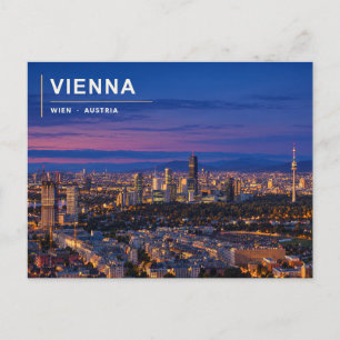 Vienna Blue Hour Skyline Postcard