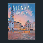 Vienna, bustling capital of Austria Postcard<br><div class="desc">Vienna is the capital and largest city of Austria; it is also one of the nine Länder (Federal State) of the country.</div>