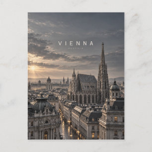Vienna Cinematic Monochrome City Art Postcard