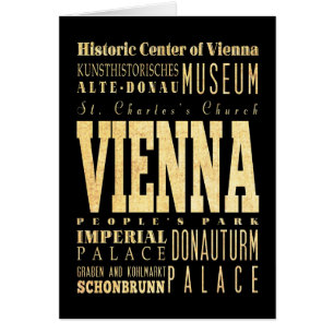 Vienna City of Austria Typography Art