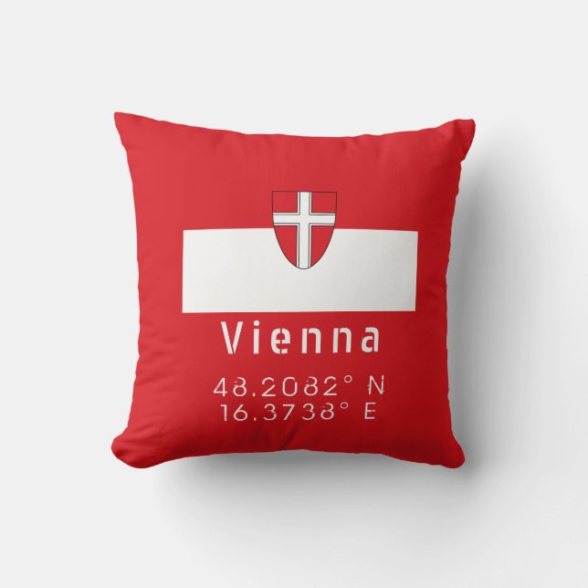 Vienna Flag & Coordinates Cushion (Front)