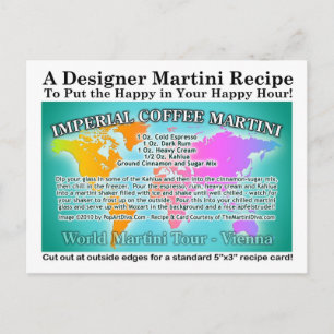 Vienna, Imperial Coffee World Tour Martini Recipe  Postcard