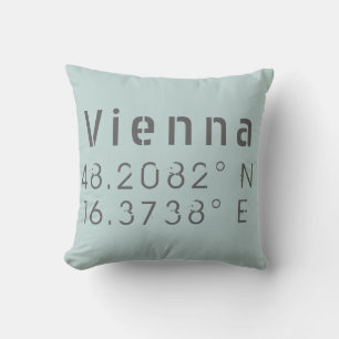 Vienna Latitude Longitude Cushion