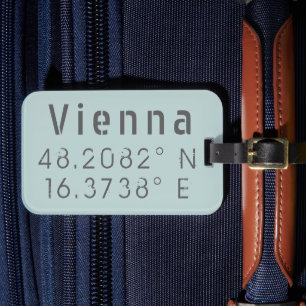 Vienna Latitude Longitude Luggage Tag