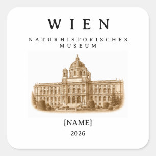 Vienna Natural History Museum Name & Year Square Sticker
