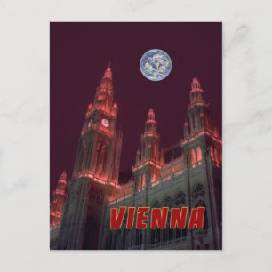 Vienna night lights postcard