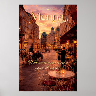 Vienna Nights Violinist Horse Carriage Scenic Art Poster