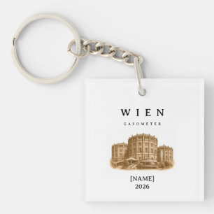 Vienna Palais Gasometer Name & Year Key Ring