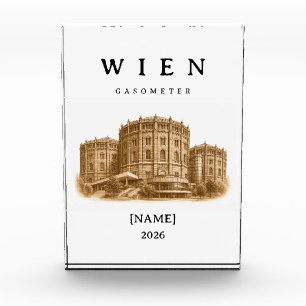 Vienna Palais Gasometer Name & Year Photo Block