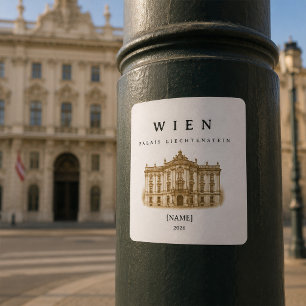 Vienna Palais Liechtenstein Name & Year Square Sticker