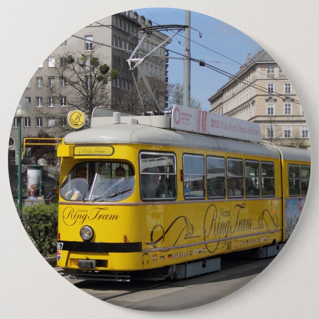 Vienna Ring Tram 6 Cm Round Badge (Front)