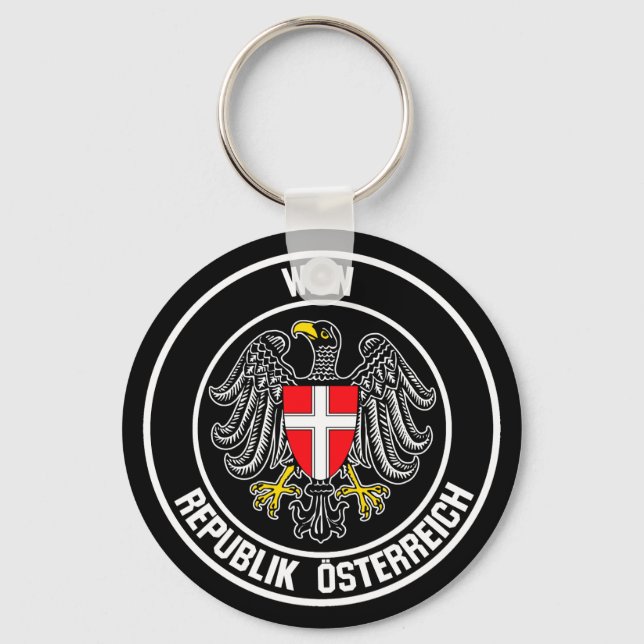 Vienna Round Emblem Key Ring (Front)