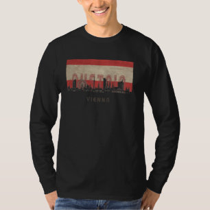 vienna Skyline Vacation Souvenir city flag Long Sl T-Shirt