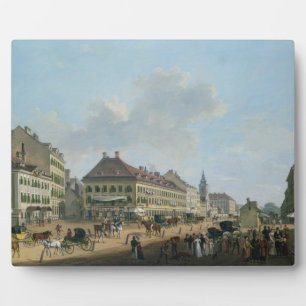 Vienna, the promenade, 1824 (oil on canvas) plaque
