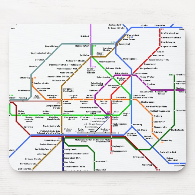 Vienna tube map Mousepad (Front)