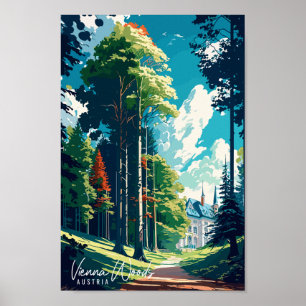 Vienna Woods Austria vintage travel place Poster