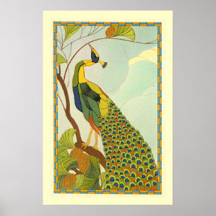 Viennese Art Nouveau Peacock Poster