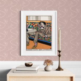Viennese Café: The Man of Letters by Moriz Jung Poster