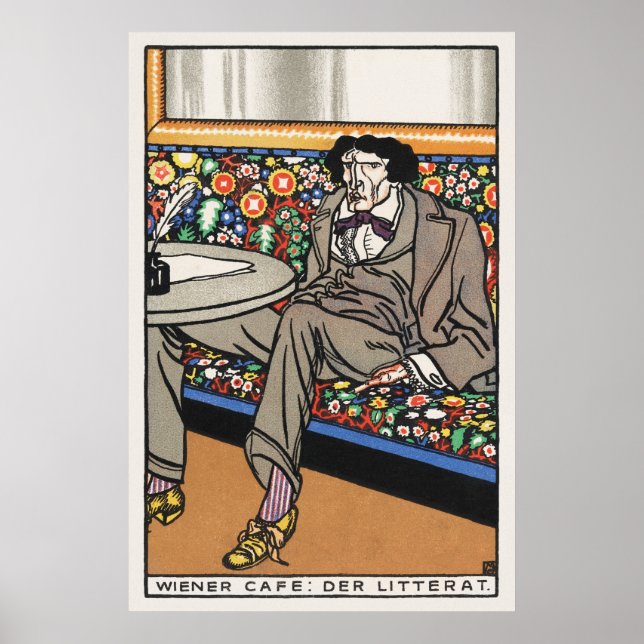 Viennese Café: The Man of Letters by Moriz Jung Poster (Front)