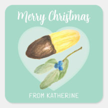 Viennese Fingers Biscuit Christmas Square Sticker