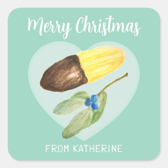 Viennese Fingers Biscuit Christmas Square Sticker (Front)