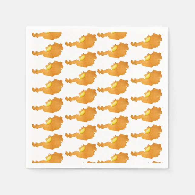 Viennese Schnitzel - Map Of Austria Napkin (Front)