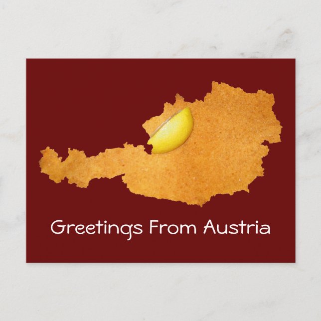 Viennese Schnitzel - Map Of Austria Postcard (Front)