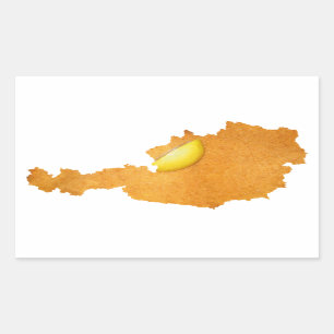 Viennese Schnitzel - Map Of Austria Rectangular Sticker